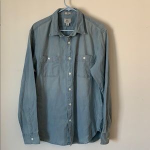 Slim stretch chambray workshirt in organic cotton